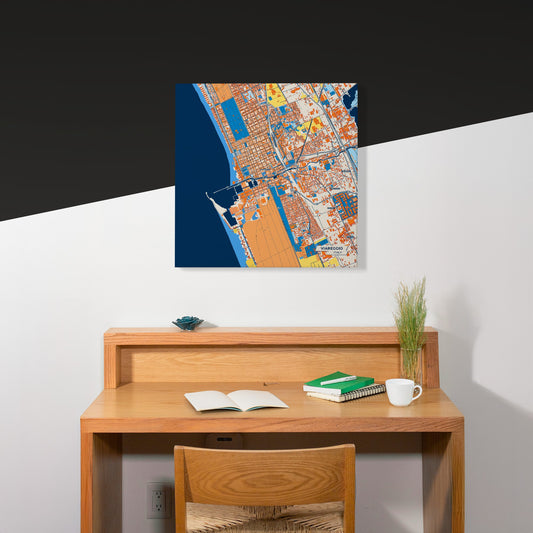 Viareggio Italy Colorful City Map Canvas Print Scene