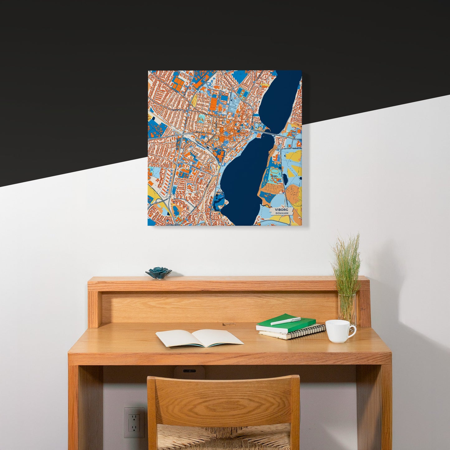 Viborg Denmark Colorful City Map Canvas Print Scene