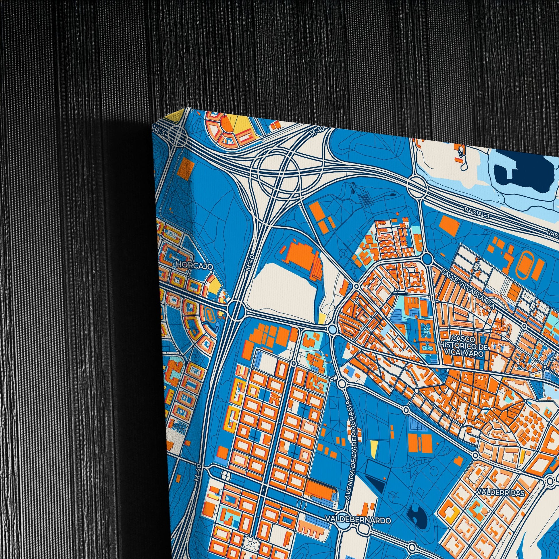 Vicálvaro Spain Colorful City Map Canvas Print Detail