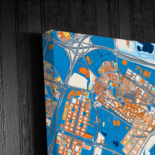 Vicálvaro Spain Colorful City Map Canvas Print Detail