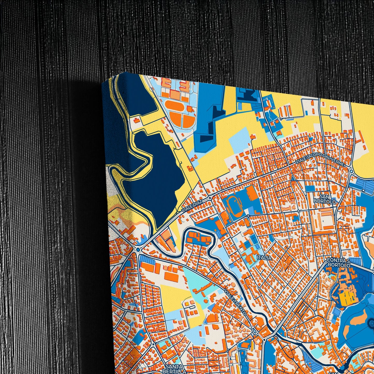 Vicenza Italy Colorful City Map Canvas Print Detail