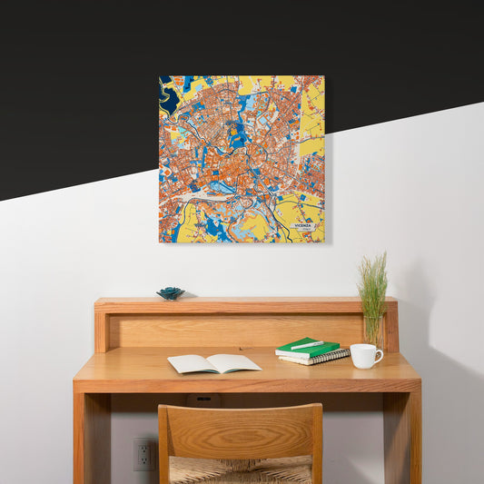 Vicenza Italy Colorful City Map Canvas Print Scene