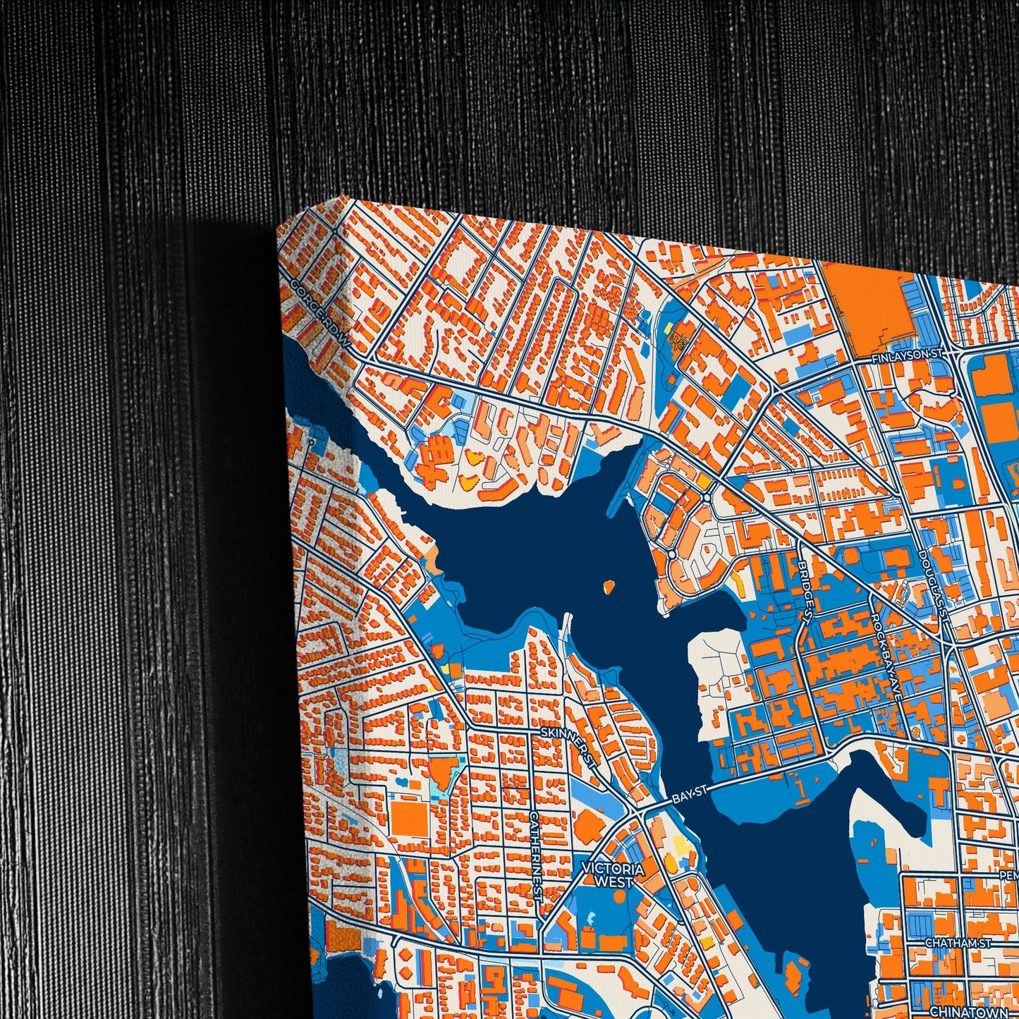 Victoria Canada Colorful City Map Canvas Print Detail