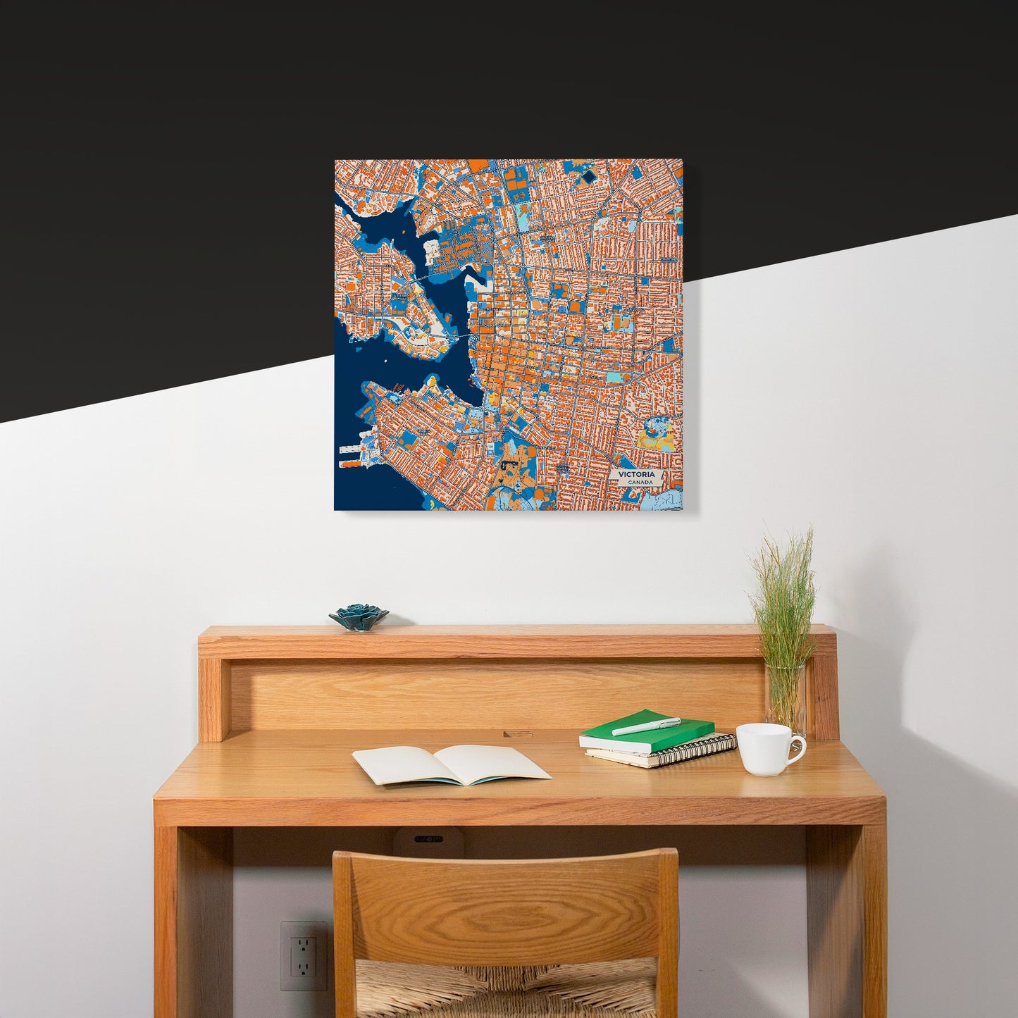 Victoria Canada Colorful City Map Canvas Print Scene