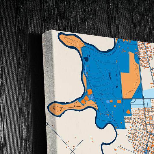 Victoria Texas Colorful City Map Canvas Print Detail