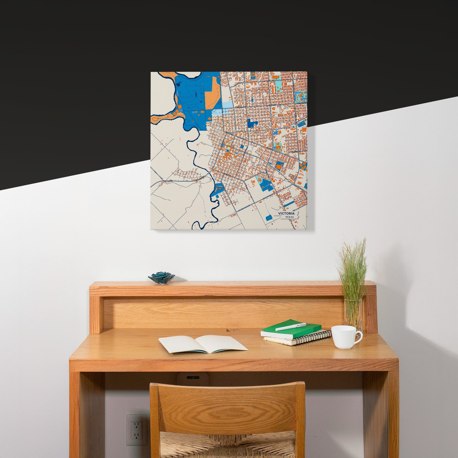 Victoria Texas Colorful City Map Canvas Print Scene