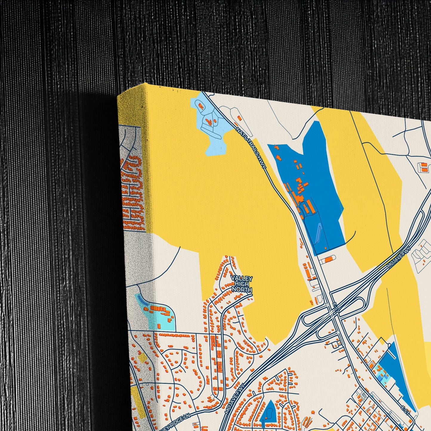 Victorville California Colorful City Map Canvas Print Detail