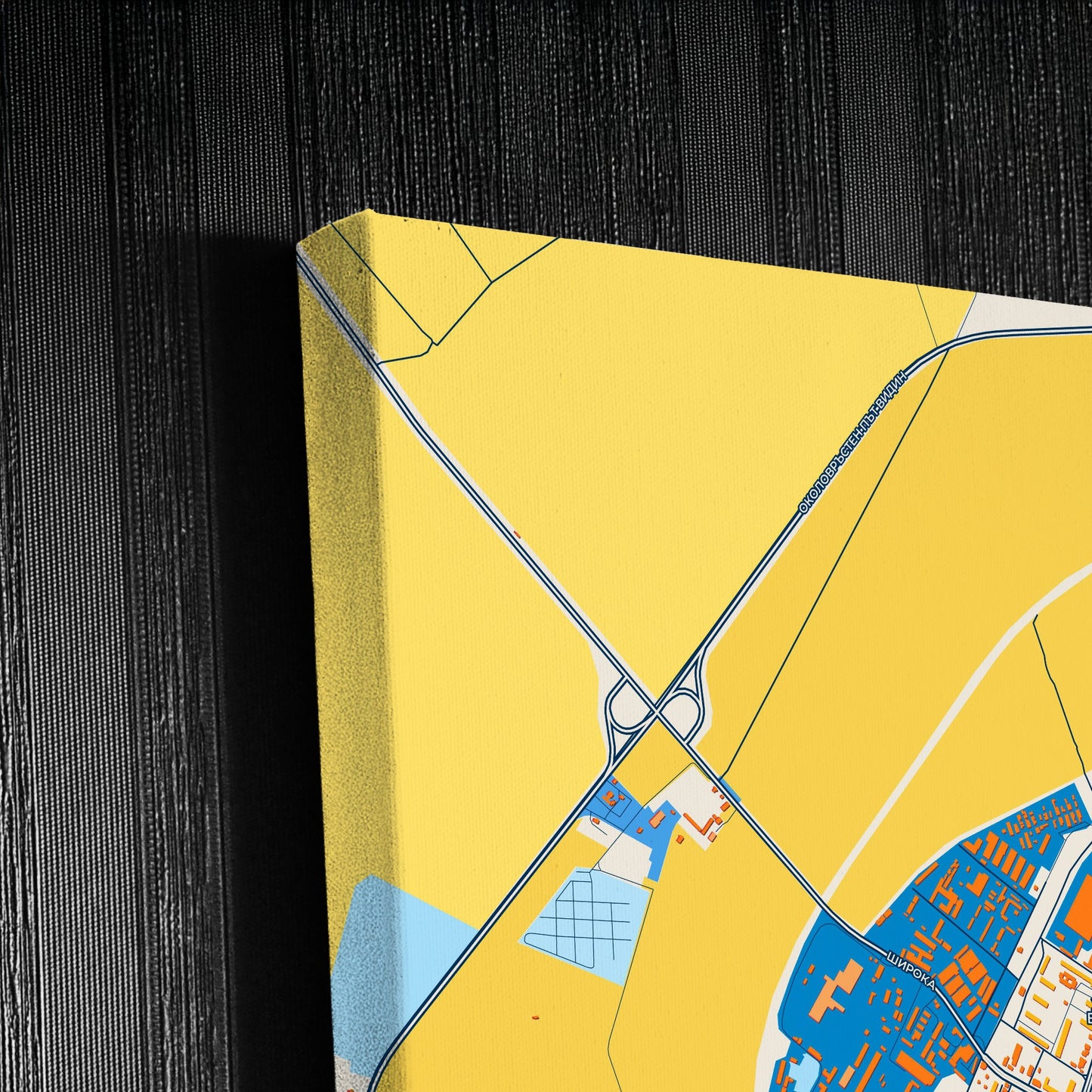 Видин Bulgaria Colorful City Map Canvas Print Detail