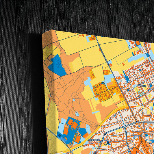 Viersen Germany Colorful City Map Canvas Print Detail