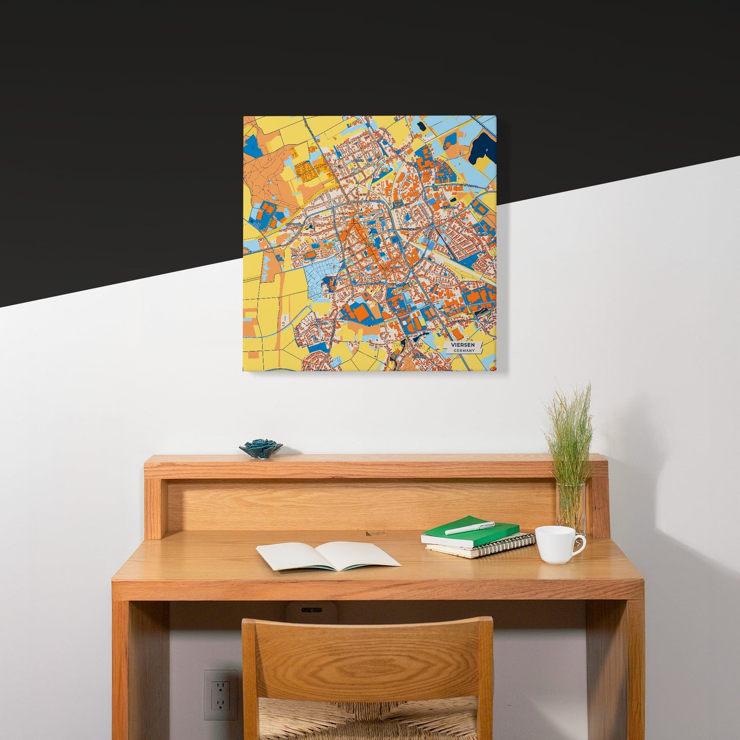 Viersen Germany Colorful City Map Canvas Print Scene