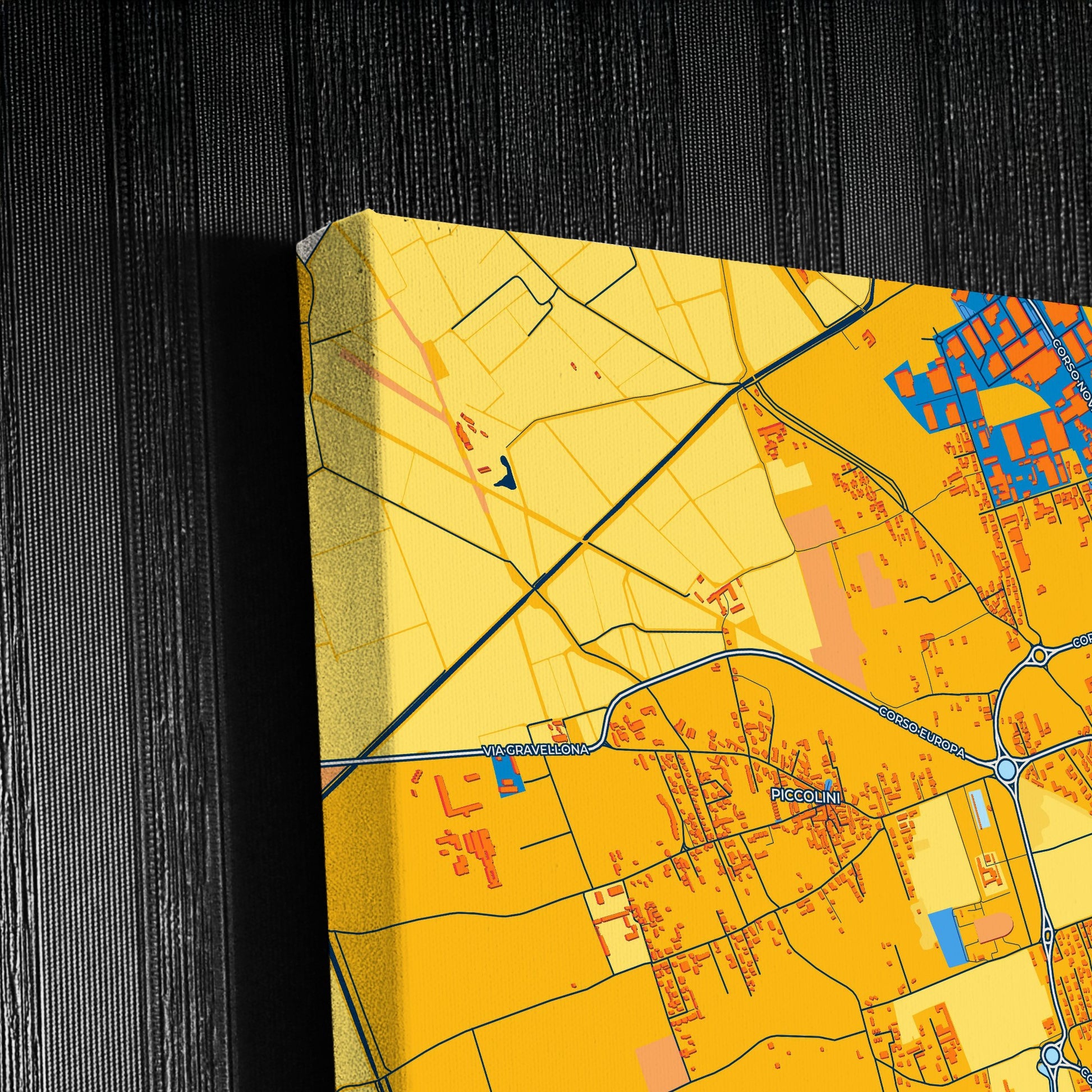 Vigevano Italy Colorful City Map Canvas Print Detail