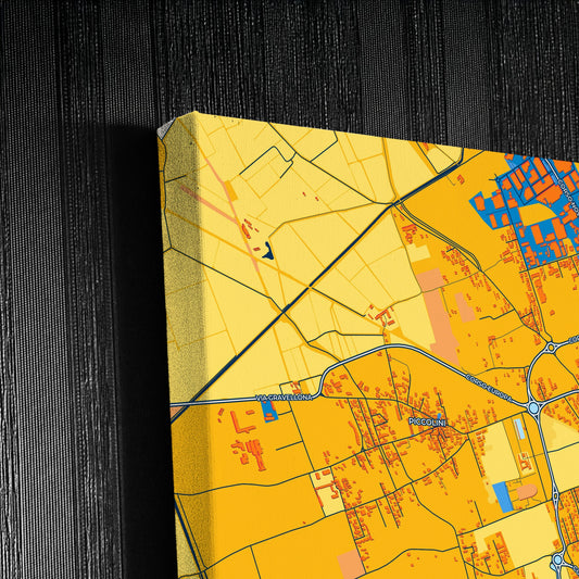 Vigevano Italy Colorful City Map Canvas Print Detail