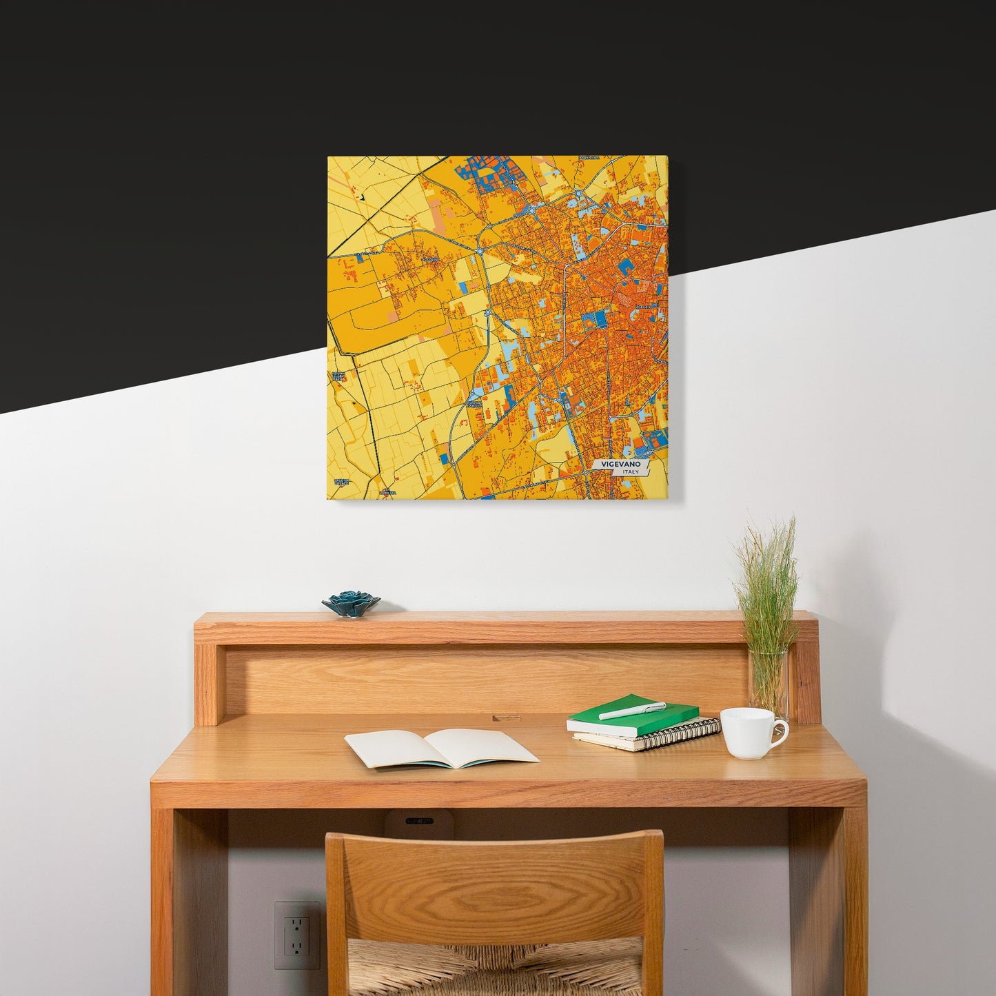 Vigevano Italy Colorful City Map Canvas Print Scene