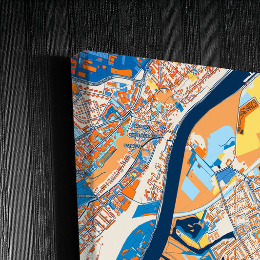 Vigneux-Sur-Seine France Colorful City Map Canvas Print Detail