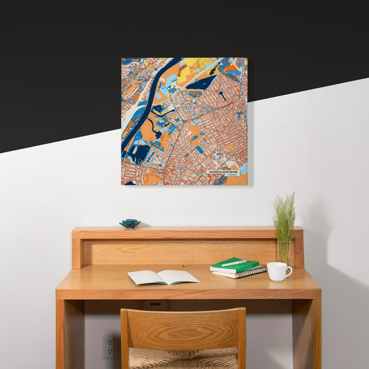 Vigneux-Sur-Seine France Colorful City Map Canvas Print Scene
