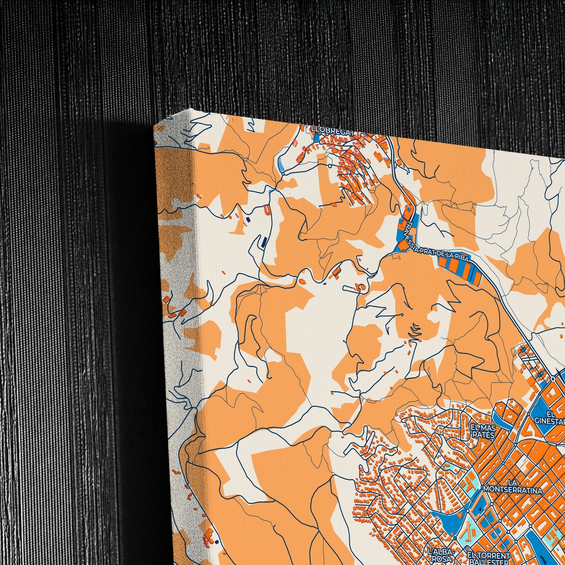 Viladecans Spain Colorful City Map Canvas Print Detail