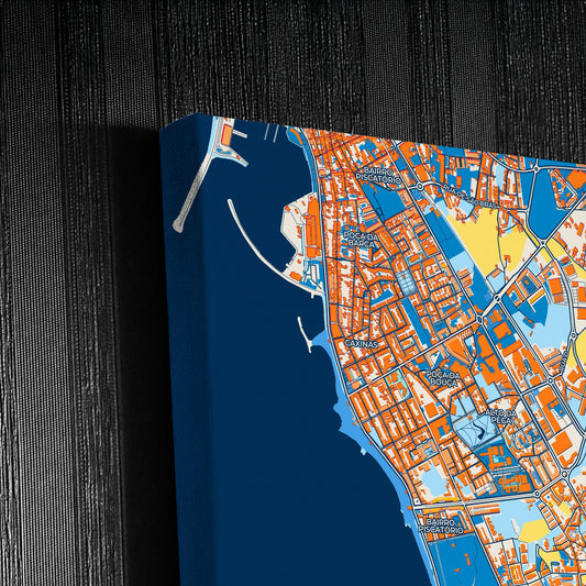 Vila Do Conde Portugal Colorful City Map Canvas Print Detail