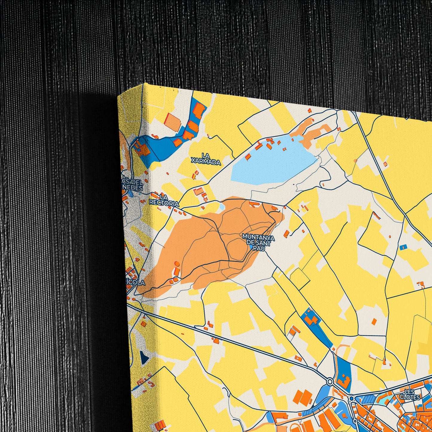 Vilafranca Del Penedès Spain Colorful City Map Canvas Print Detail