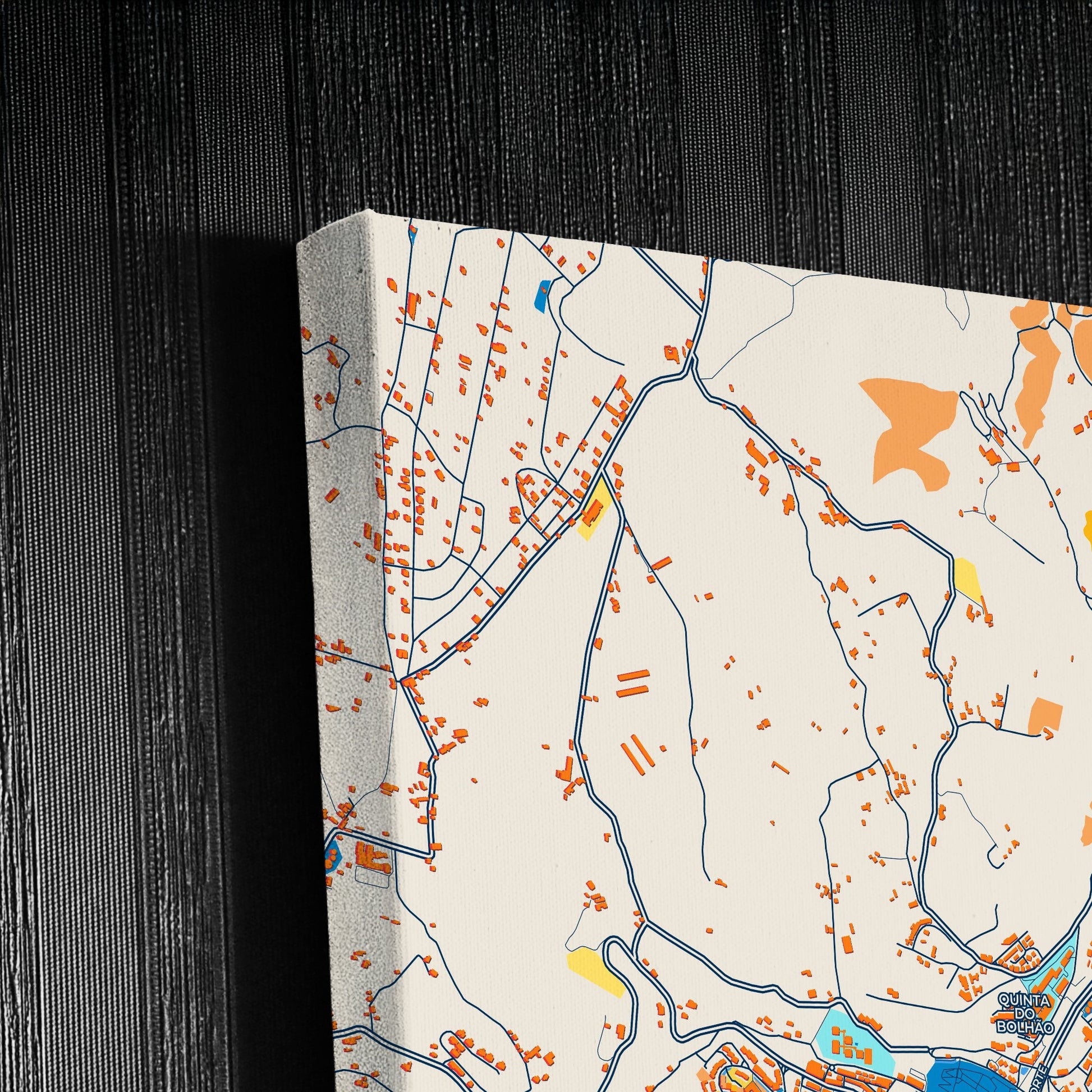 Vila Franca De Xira Portugal Colorful City Map Canvas Print Detail