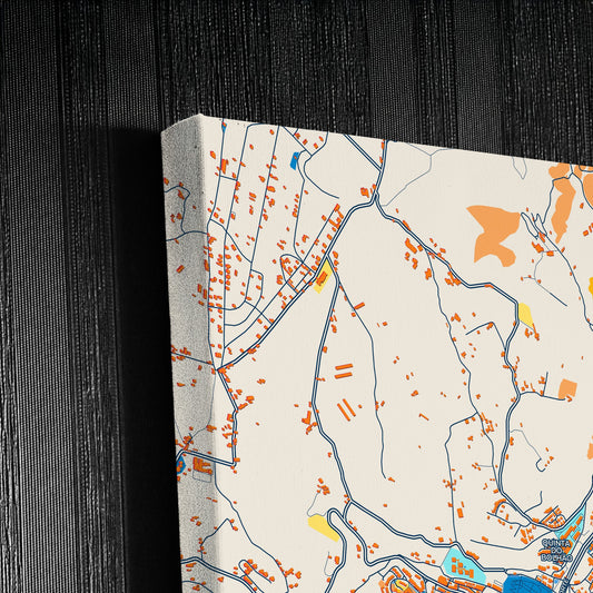 Vila Franca De Xira Portugal Colorful City Map Canvas Print Detail