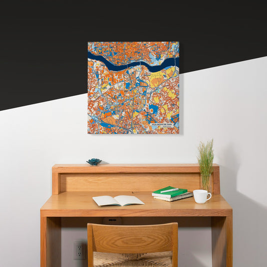 Vila Nova De Gaia Portugal Colorful City Map Canvas Print Scene