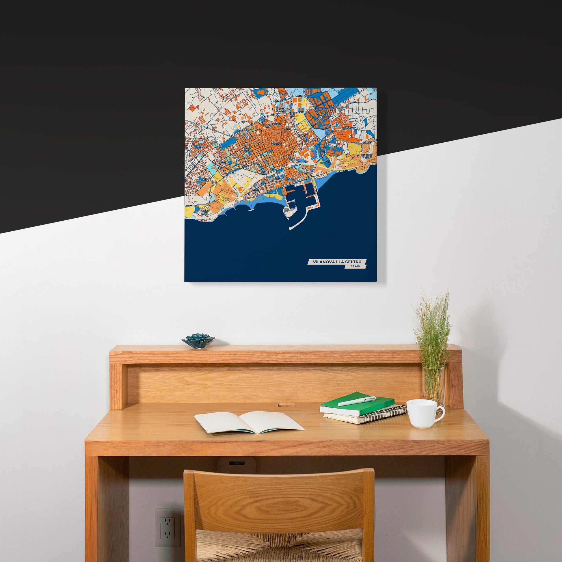 Vilanova I La Geltrú Spain Colorful City Map Canvas Print Scene