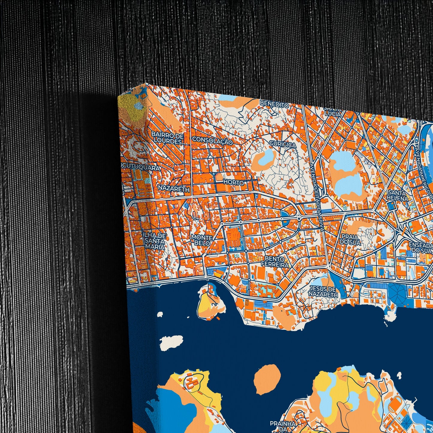 Vila Velha Brazil Colorful City Map Canvas Print Detail