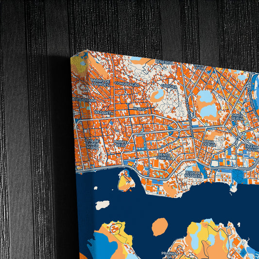 Vila Velha Brazil Colorful City Map Canvas Print Detail
