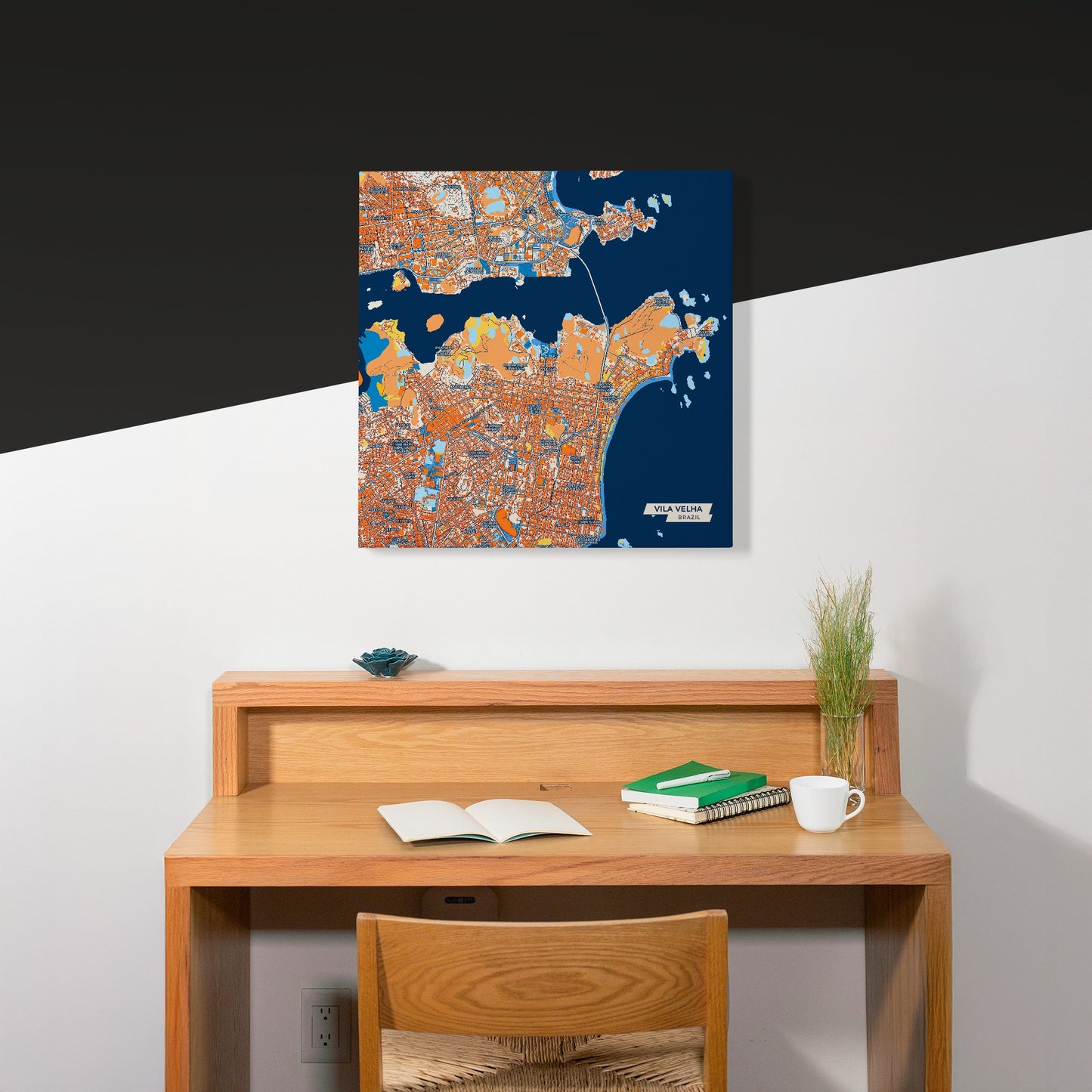Vila Velha Brazil Colorful City Map Canvas Print Scene