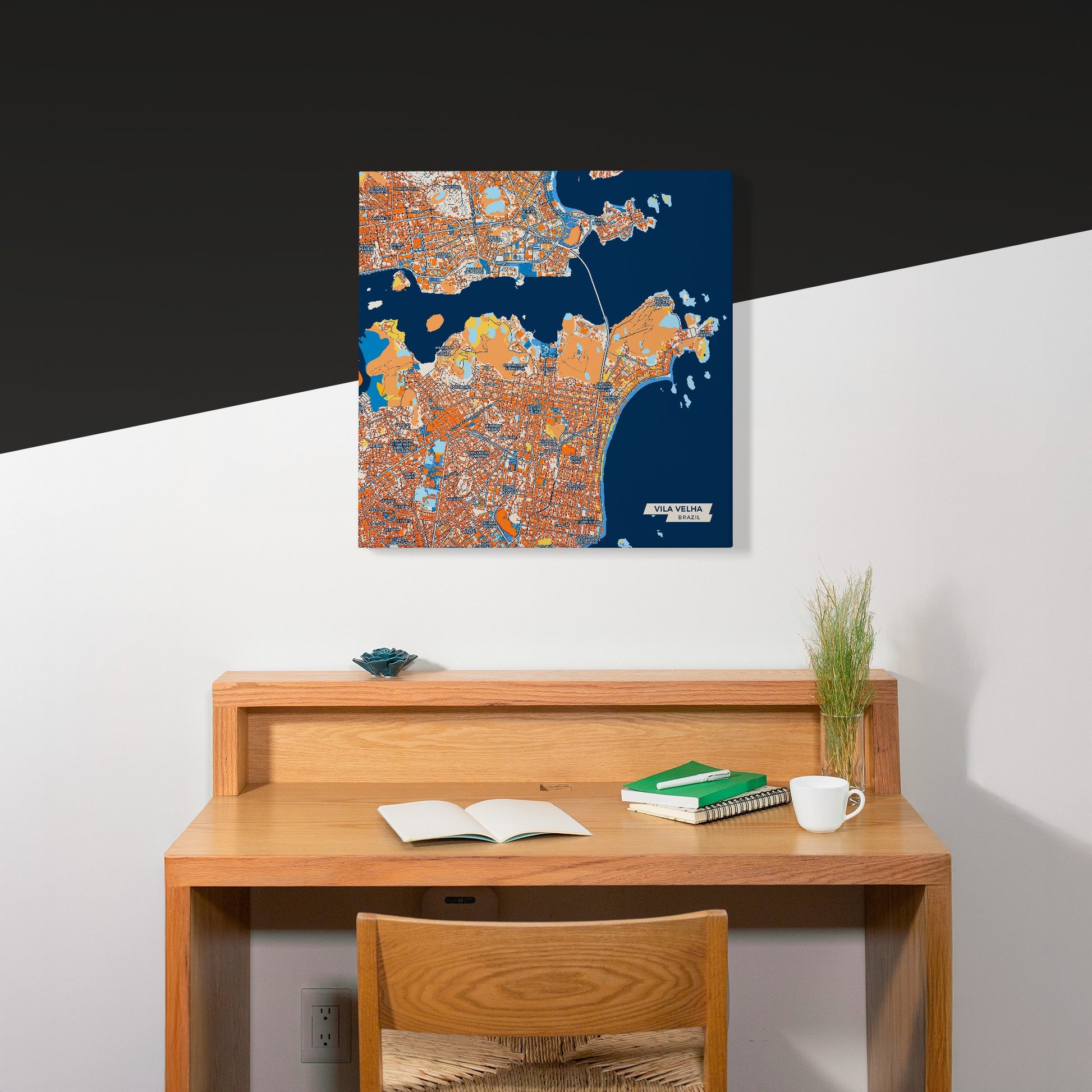 Vila Velha Brazil Colorful City Map Canvas Print Scene