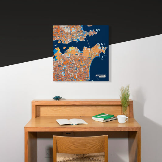 Vila Velha Brazil Colorful City Map Canvas Print Scene