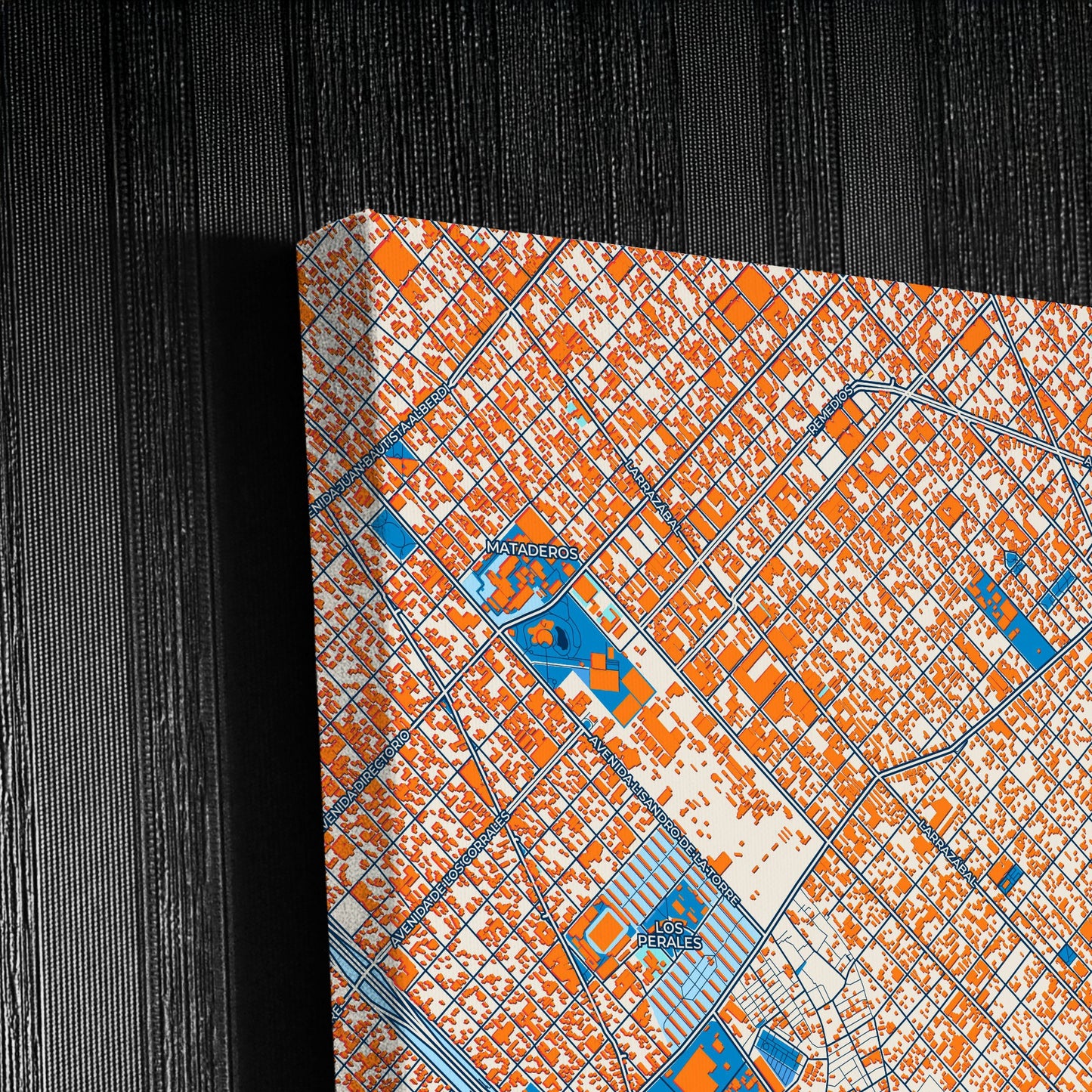 Villa Lugano Argentina Colorful City Map Canvas Print Detail