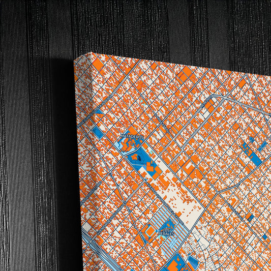 Villa Lugano Argentina Colorful City Map Canvas Print Detail