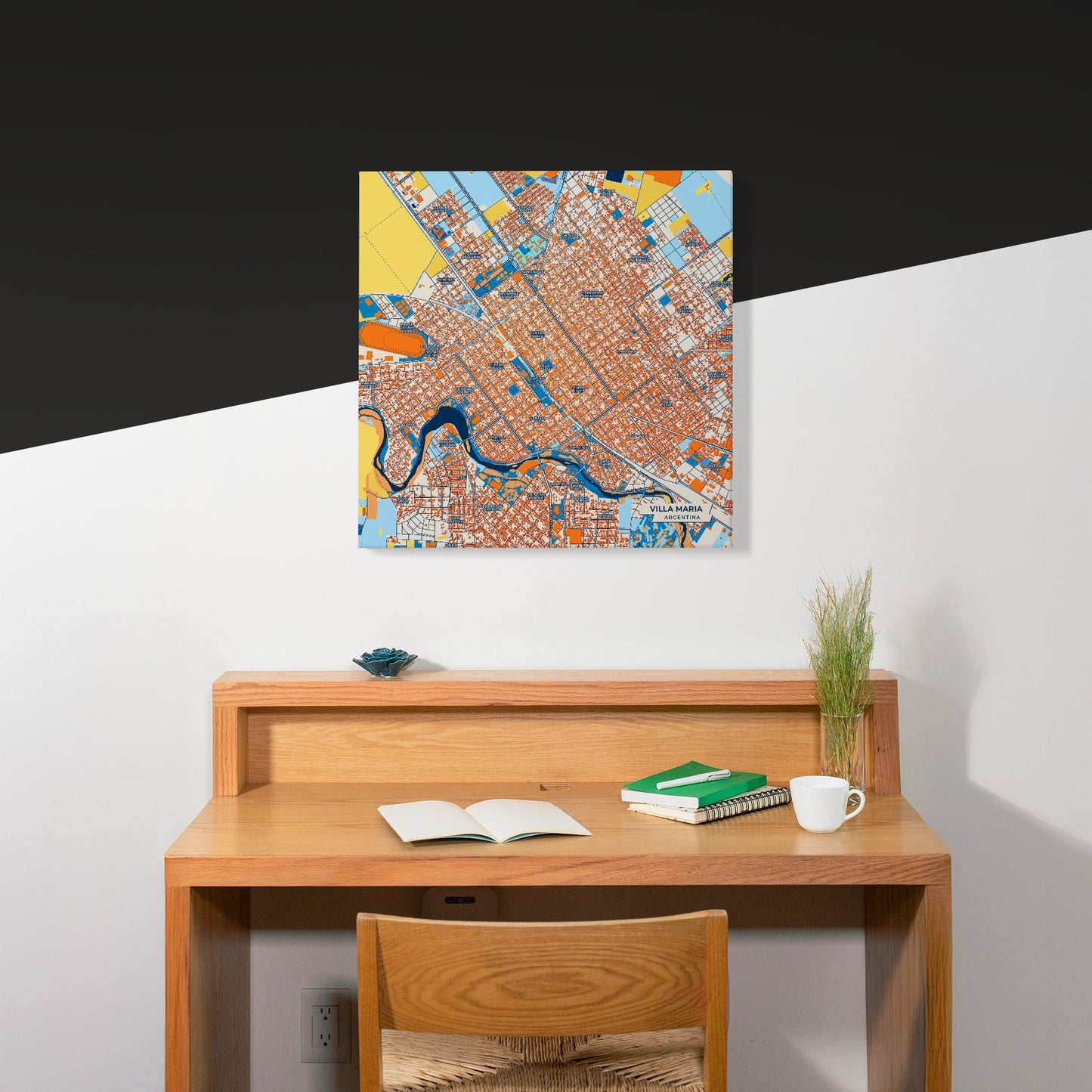 Villa Maria Argentina Colorful City Map Canvas Print Scene