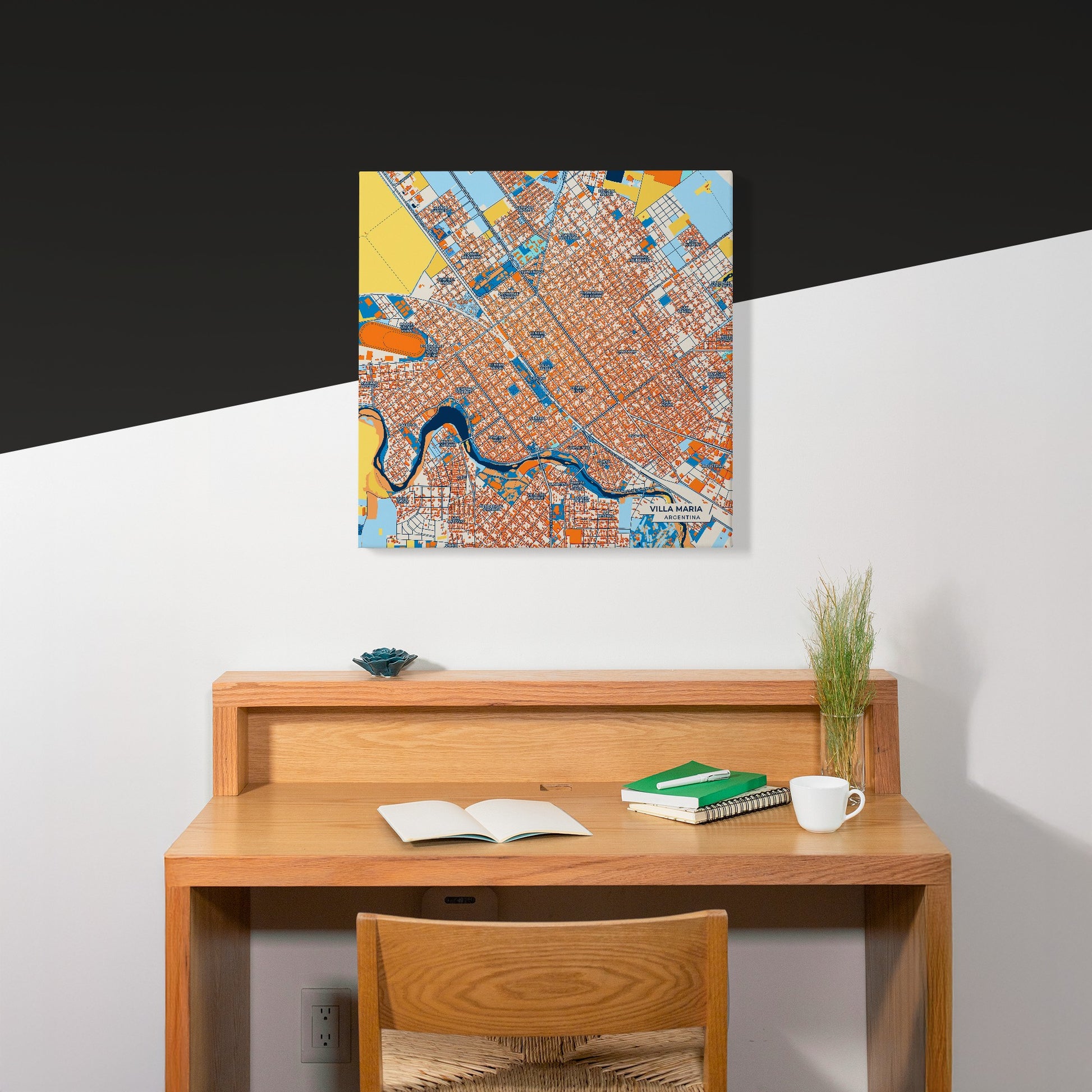 Villa Maria Argentina Colorful City Map Canvas Print Scene