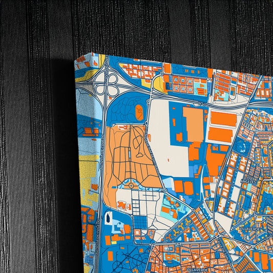 Villaverde Spain Colorful City Map Canvas Print Detail