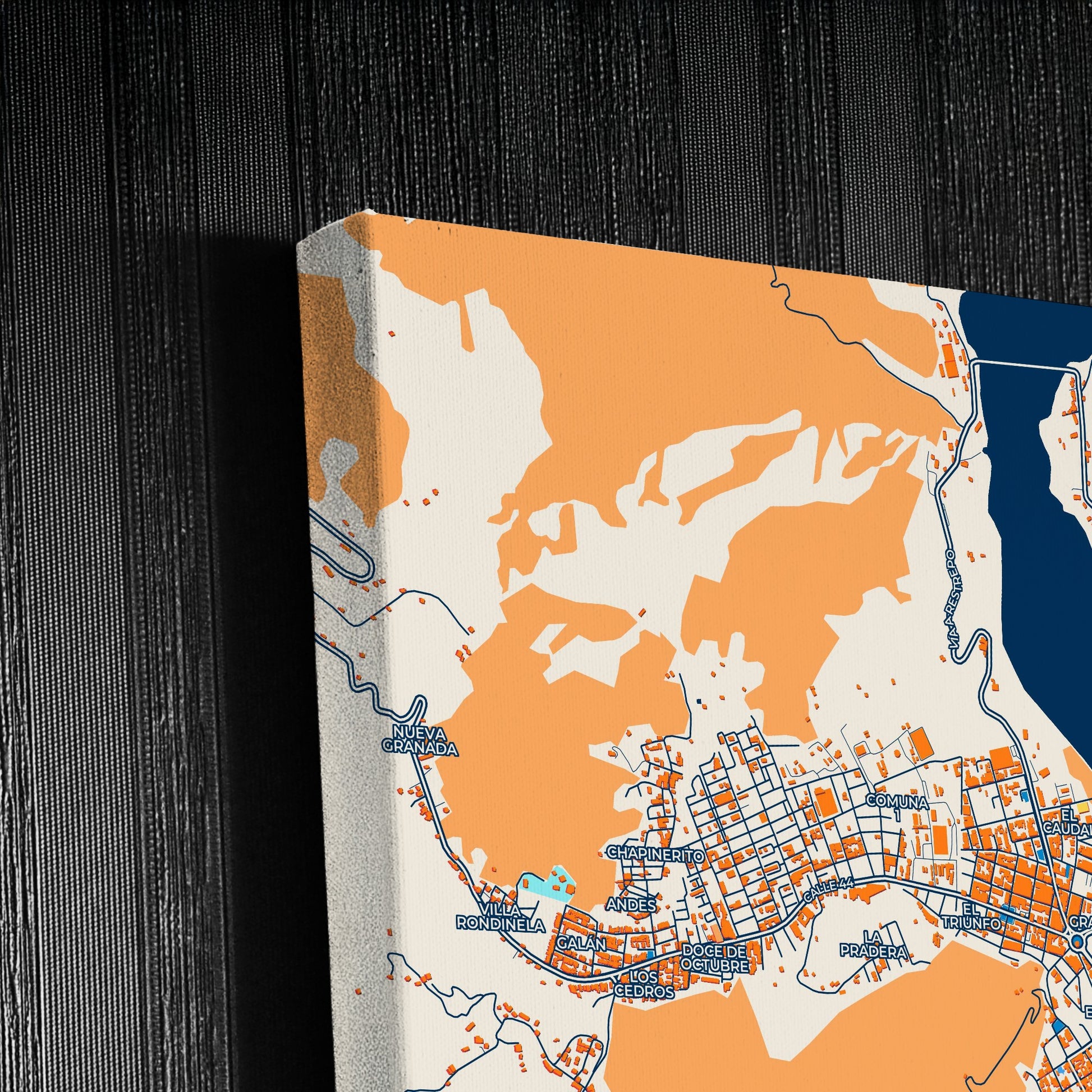 Villavicencio Colombia Colorful City Map Canvas Print Detail