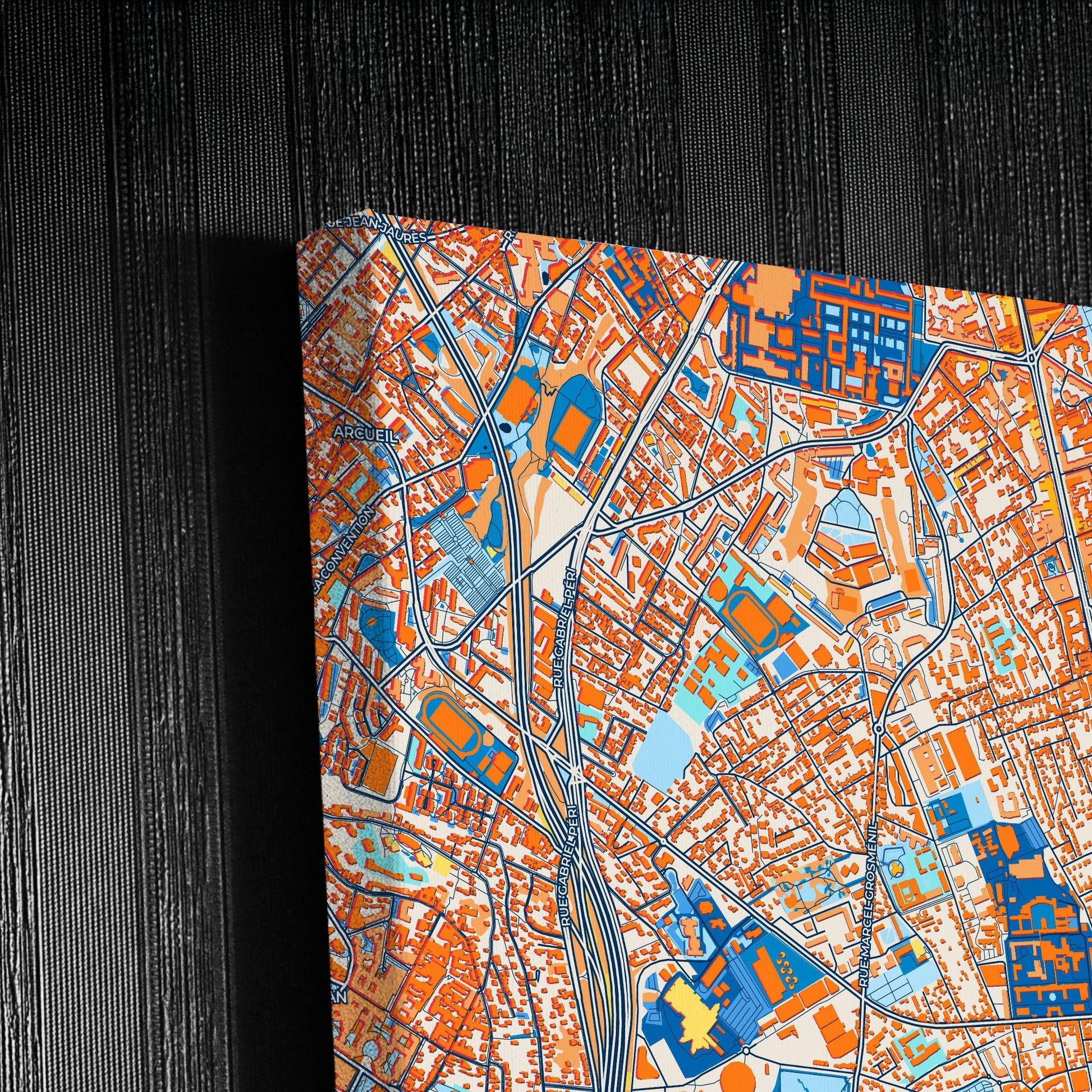 Villejuif France Colorful City Map Canvas Print Detail