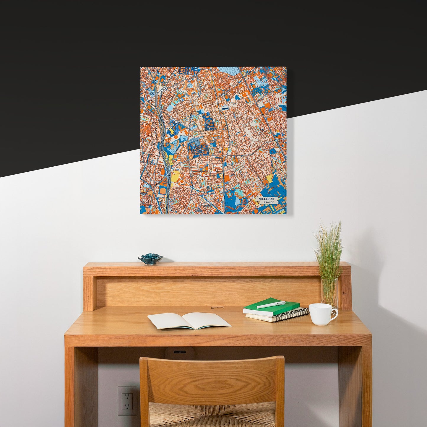 Villejuif France Colorful City Map Canvas Print Scene