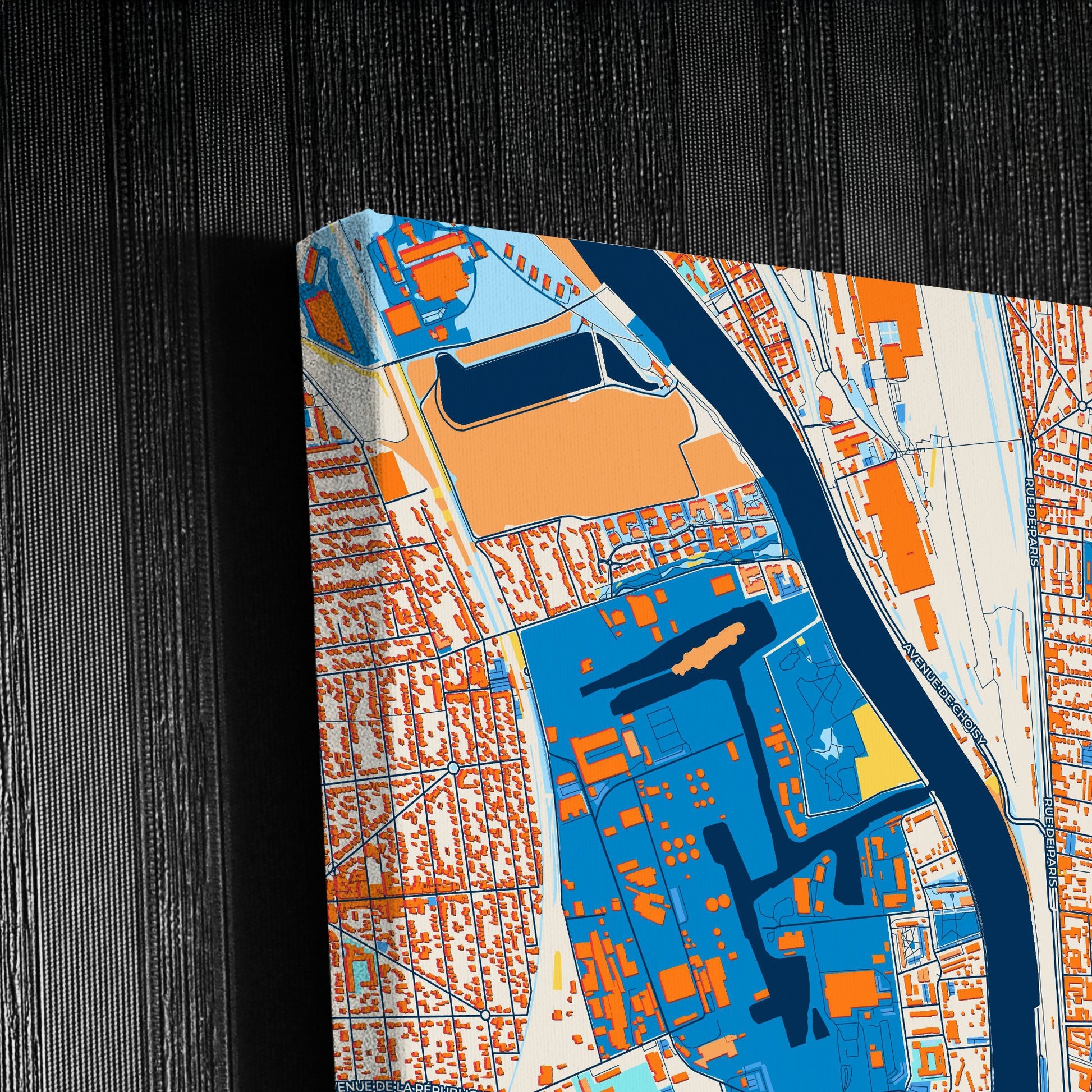 Villeneuve-Saint-Georges France Colorful City Map Canvas Print Detail