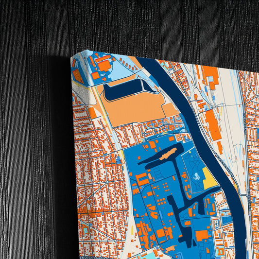 Villeneuve-Saint-Georges France Colorful City Map Canvas Print Detail