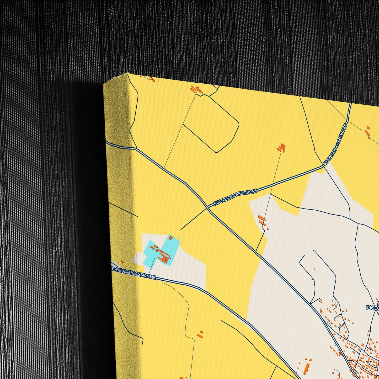 Villepinte France Colorful City Map Canvas Print Detail