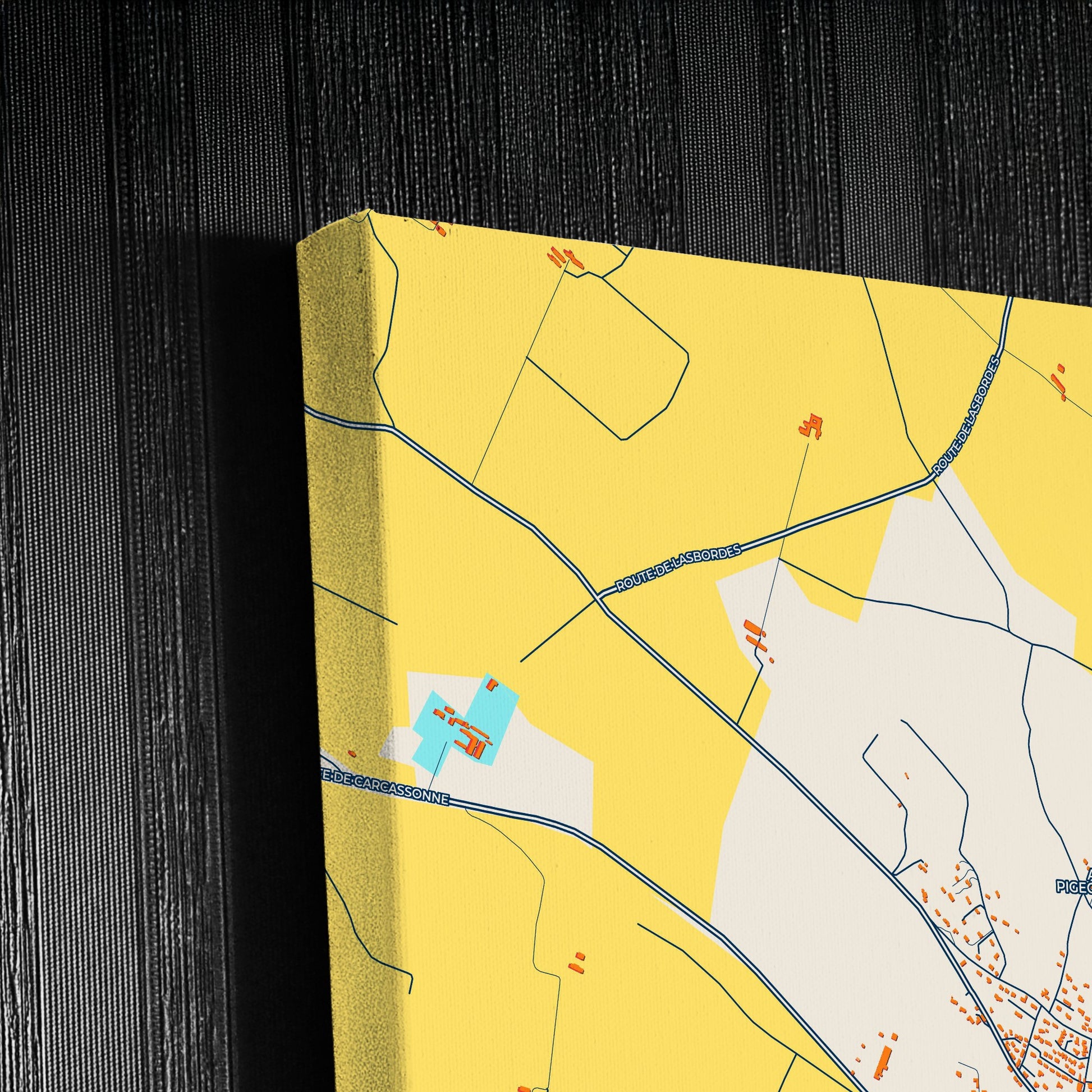 Villepinte France Colorful City Map Canvas Print Detail