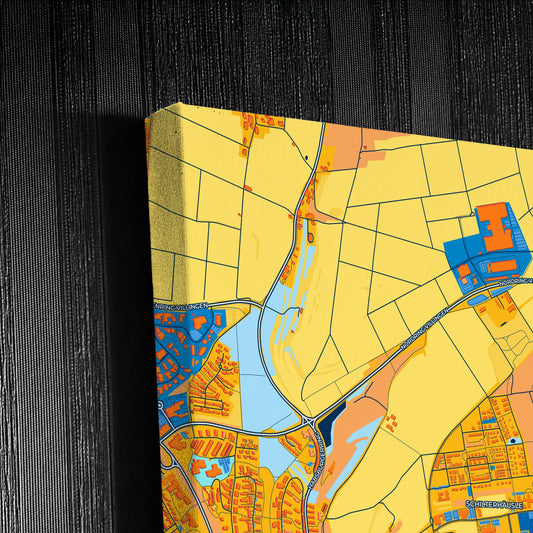Villingen-Schwenningen Germany Colorful City Map Canvas Print Detail