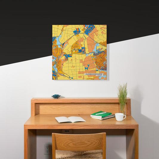 Villingen-Schwenningen Germany Colorful City Map Canvas Print Scene