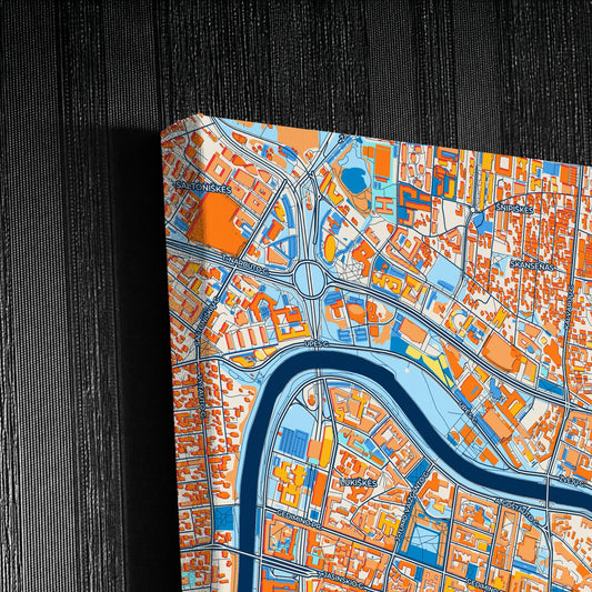 Vilnius Lithuania Colorful City Map Canvas Print Detail