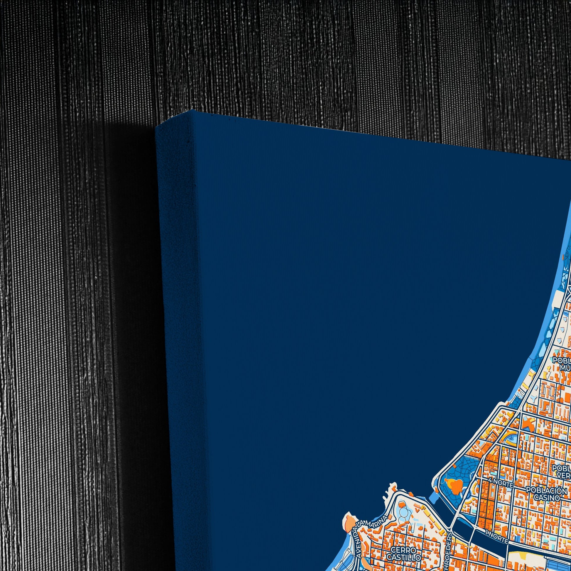Vina Del Mar Chile Colorful City Map Canvas Print Detail