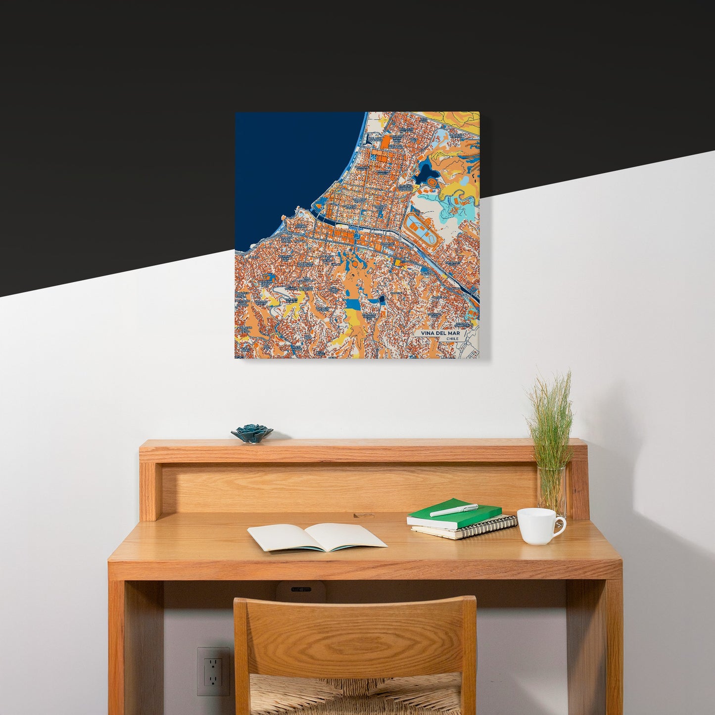 Vina Del Mar Chile Colorful City Map Canvas Print Scene