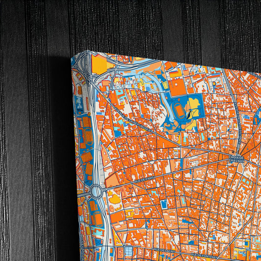 Vincennes France Colorful City Map Canvas Print Detail