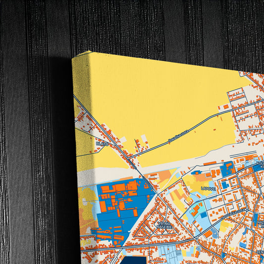 Vinkovci Croatia Colorful City Map Canvas Print Detail